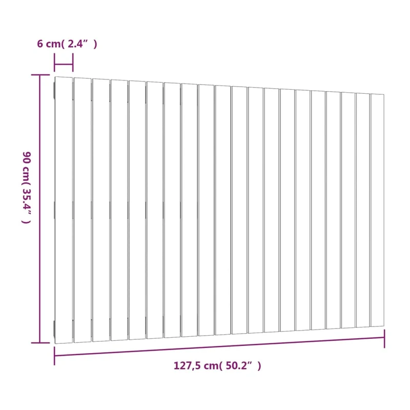 Tête de lit accessoire couchage chambre à coucher meuble murale style palette 127,5 x 3 x 90 cm bois massif blanc TDL0202728