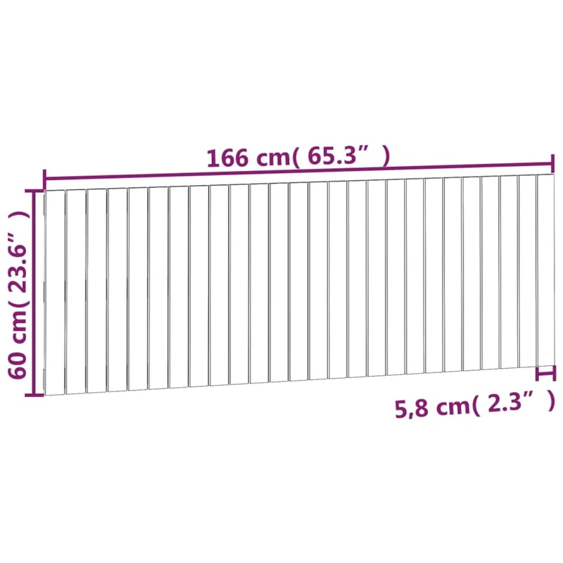 Tête de lit accessoire couchage chambre à coucher meuble murale 166 x 3 x 60 cm bois massif blanc TDL0202708