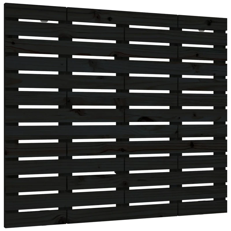 Tête de lit accessoire couchage chambre à coucher meuble murale style palette 126 x 3 x 91,5 cm bois massif noir TDL0202546
