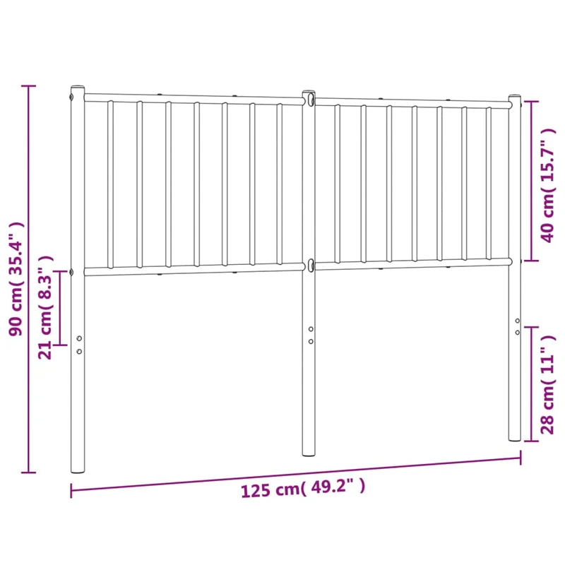 Tête de lit accessoire couchage chambre à coucher meuble 120 cm métal blanc TDL0202485