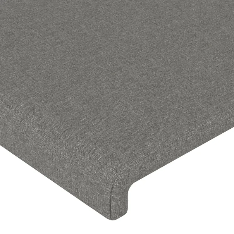 Tête de lit accessoire couchage chambre à coucher meuble à LED 200 x 5 x 78/88 cm tissu gris foncé TDL0201079