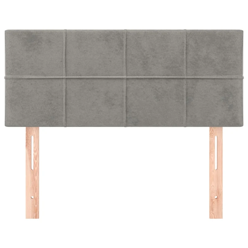 Tête de lit accessoire couchage chambre à coucher meuble 100 x 5 x 78/88 cm tissu velours gris clair TDL0203227
