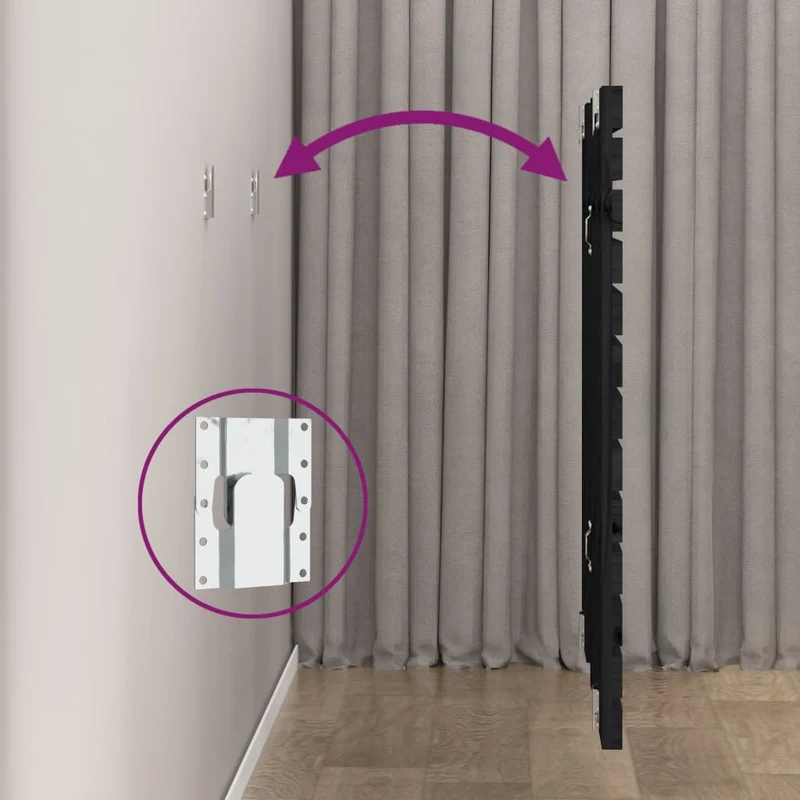 Tête de lit accessoire couchage chambre à coucher meuble murale style palette 96 x 3 x 91,5 cm Bois massif noir TDL0202493