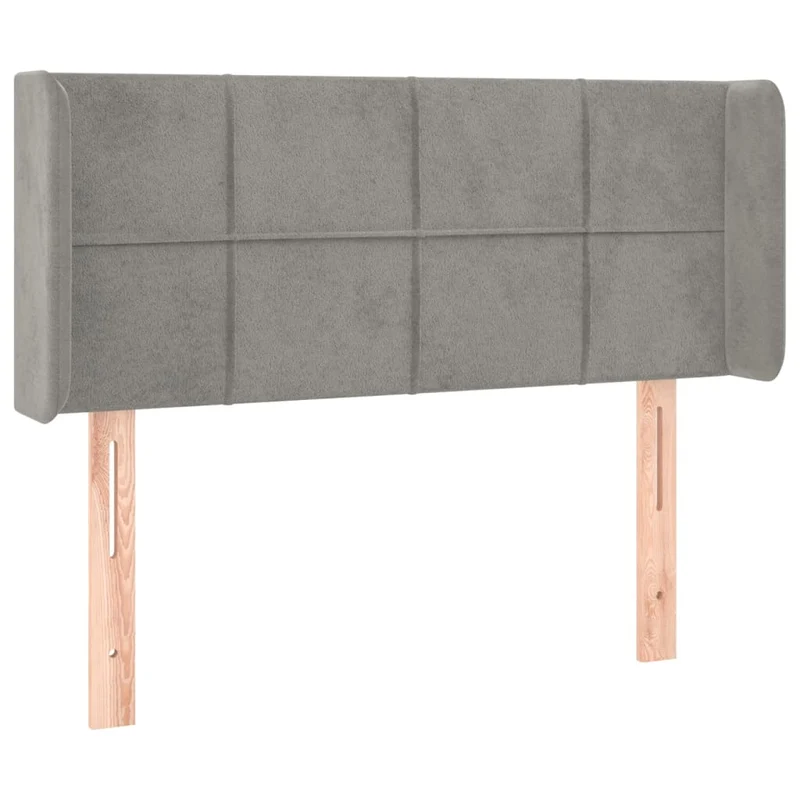 Tête de lit accessoire couchage chambre à coucher meuble à LED 103 x 16 x 78/88 cm tissu velours gris clair TDL0201413