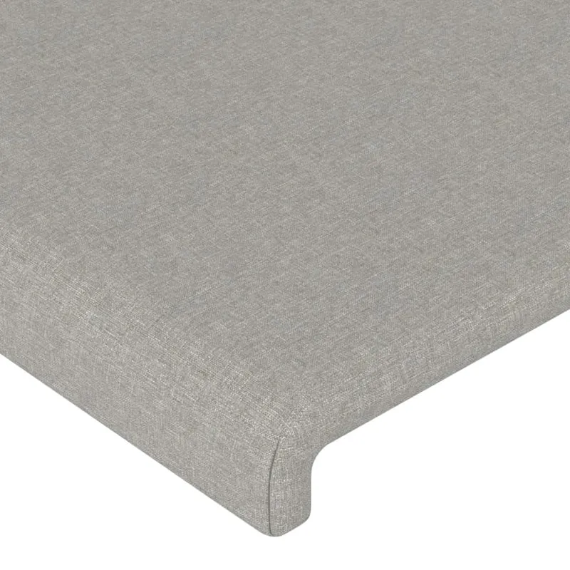 Tête de lit accessoire couchage chambre à coucher meuble à LED 203 x 16 x 78/88 cm tissu gris clair TDL0201293