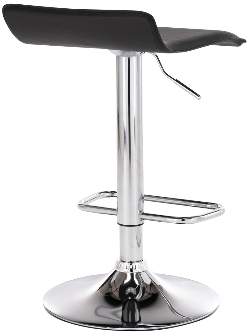 Lot de 2 tabourets de bar en synthétique noir hauteur réglable avec repose-pieds chromé TDB10162
