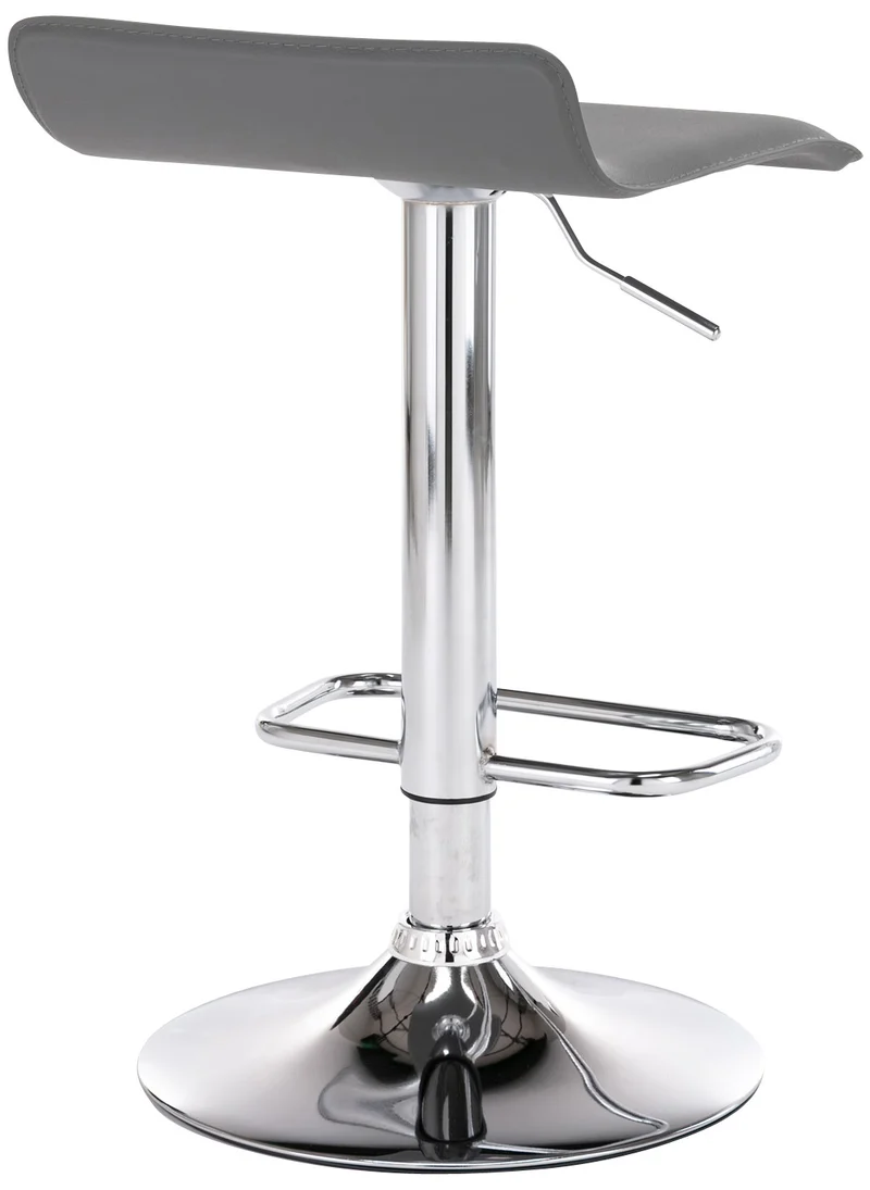 Lot de 2 tabourets de bar en synthétique gris hauteur réglable avec repose-pieds chromé TDB10159