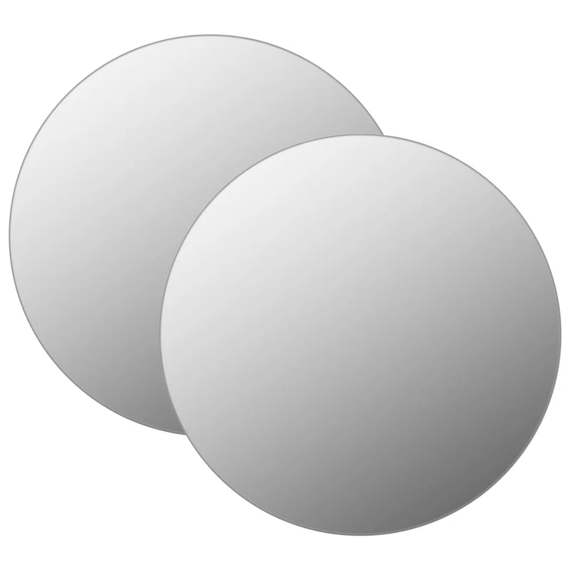 Set de 2 miroirs muraux 70 cm Rond Verre DEC022845