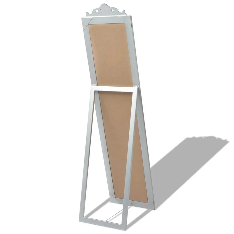 Miroir sur pied Style baroque 160 x 40 cm Argenté DEC022664
