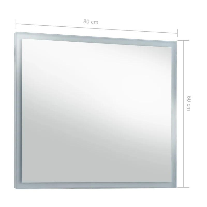 Miroir mural à LED pour salle de bains 80 x 60 cm DEC022608