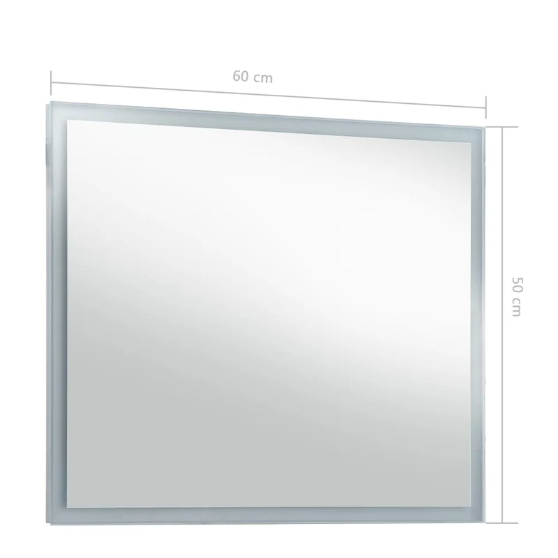Miroir mural à LED pour salle de bains 60 x 50 cm DEC022607