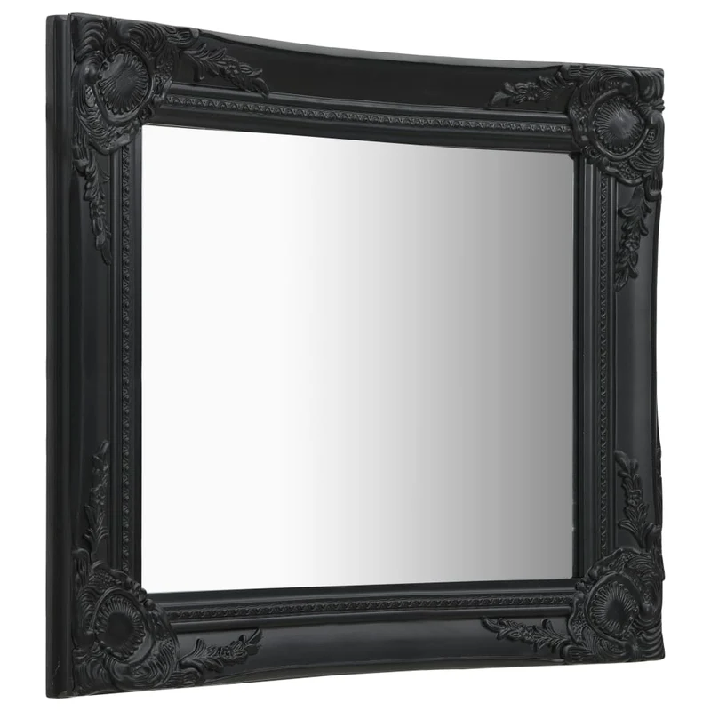 Miroir mural carré style baroque 50x50 cm Noir DEC022857