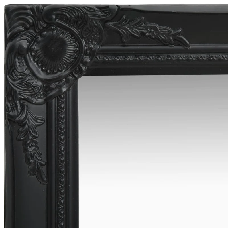 Miroir mural carré style baroque 50x50 cm Noir DEC022857