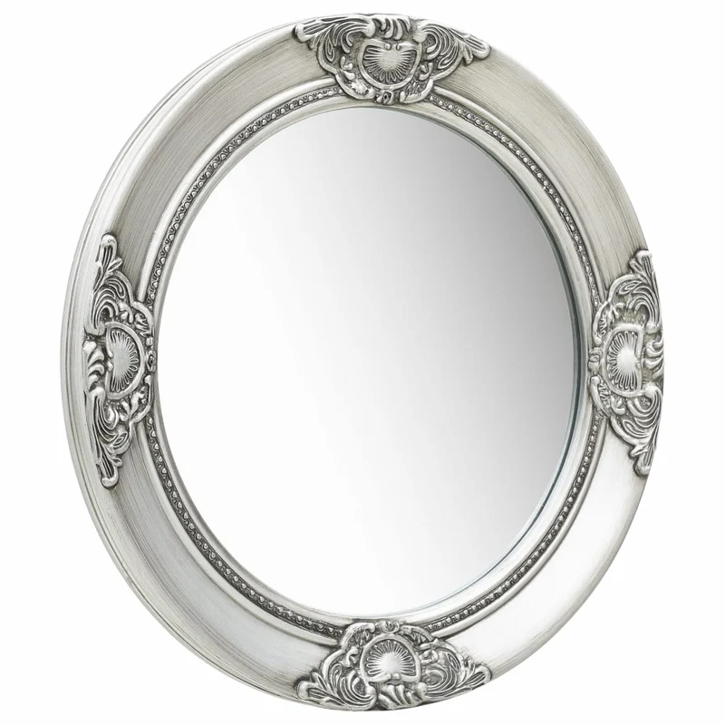 Miroir mural rond style baroque 50 cm Argenté DEC022888
