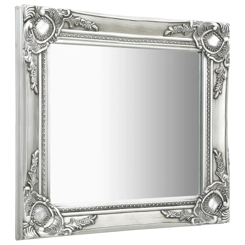 Miroir mural carré style baroque 50x50 cm Argenté DEC022856