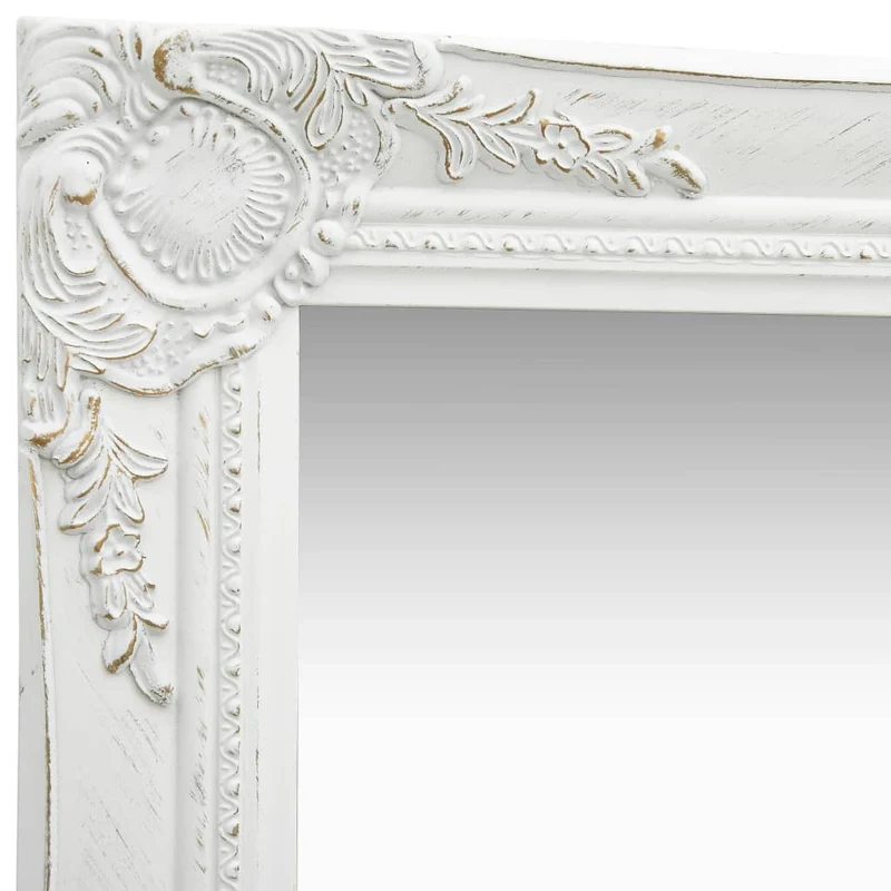Miroir mural carré style baroque 50x50 cm Blanc DEC022854