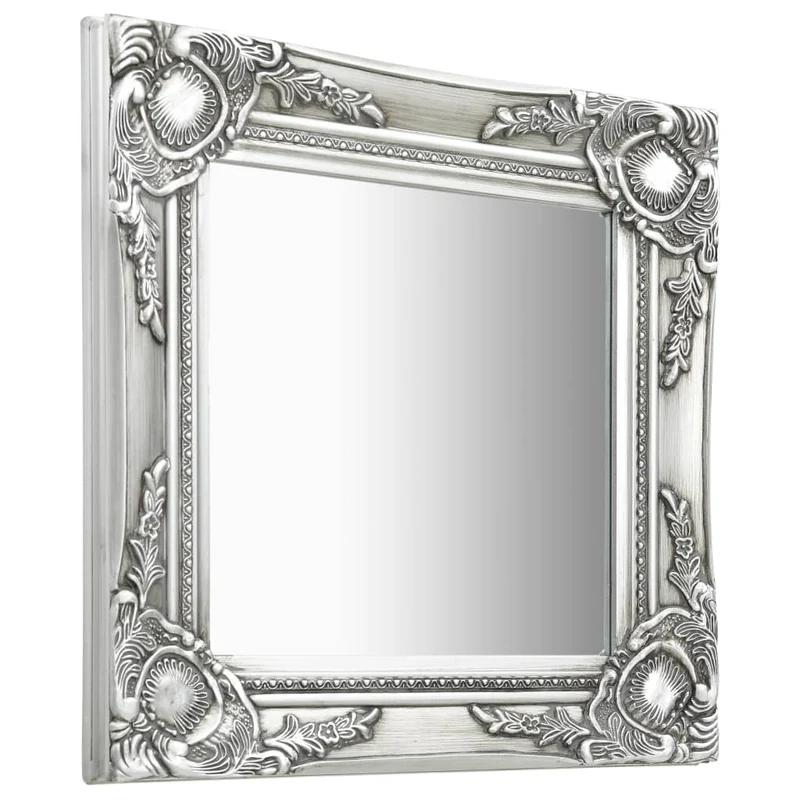 Miroir mural carré style baroque 40x40 cm Argenté DEC022848
