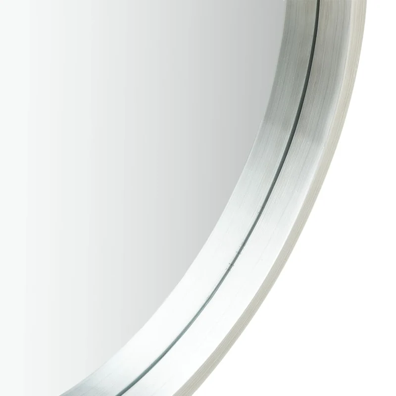 Miroir mural avec sangle marron 50 cm bois argenté DEC022908