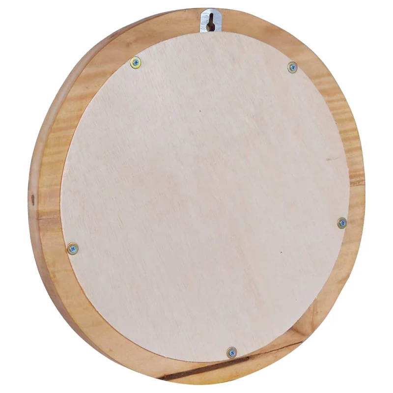 Miroir mural 40 cm Teck marron clair Rond DEC022828