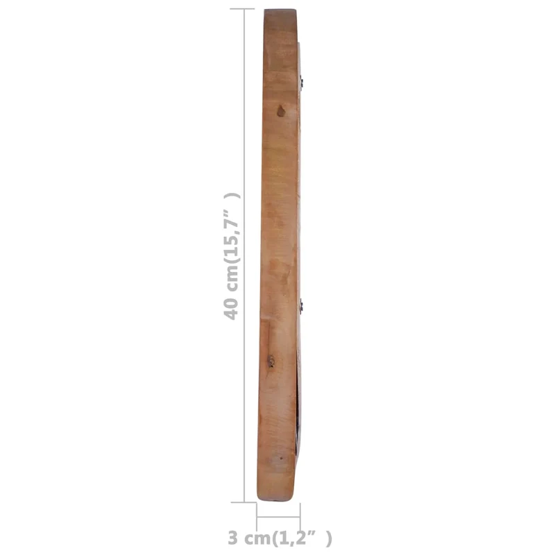 Miroir mural 40 cm Teck marron clair Rond DEC022828