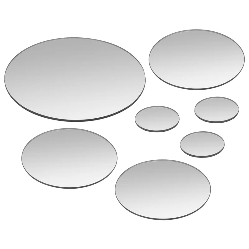 Set de 7 miroirs muraux verre rond diverses tailles DEC022690