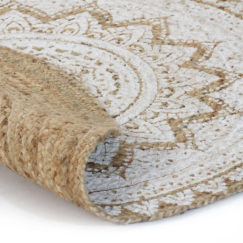 Tapis Jute tressé imprimé 150 cm rond DEC023928