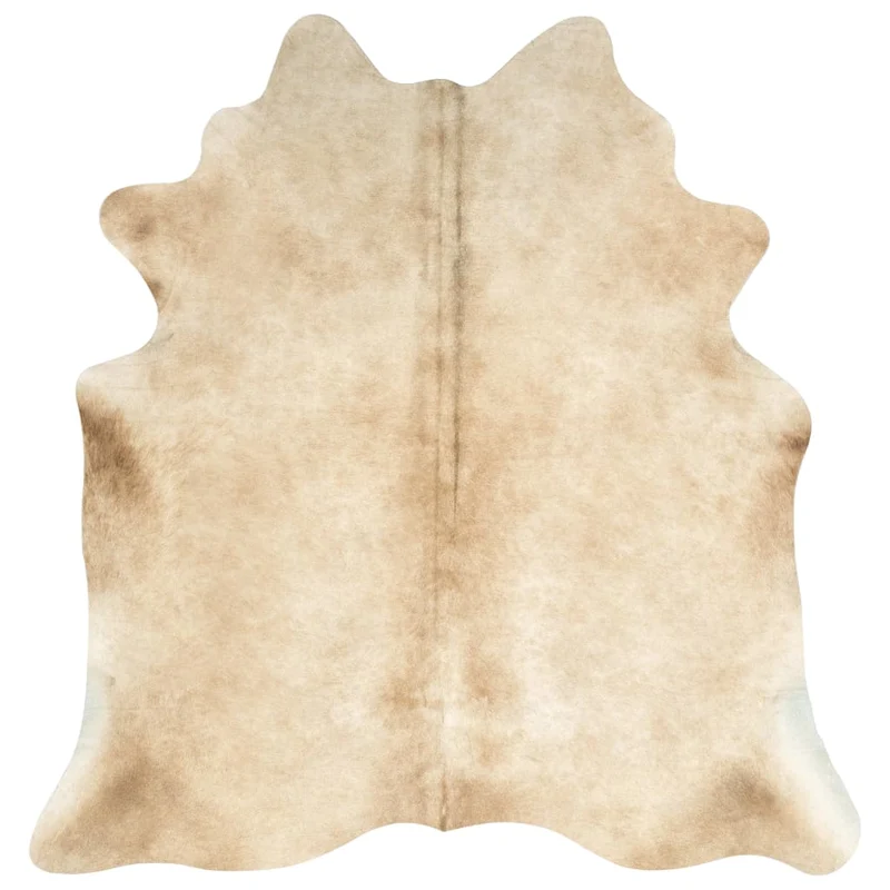 Tapis en peau de vache véritable 150 x 170 cm Beige DEC024018
