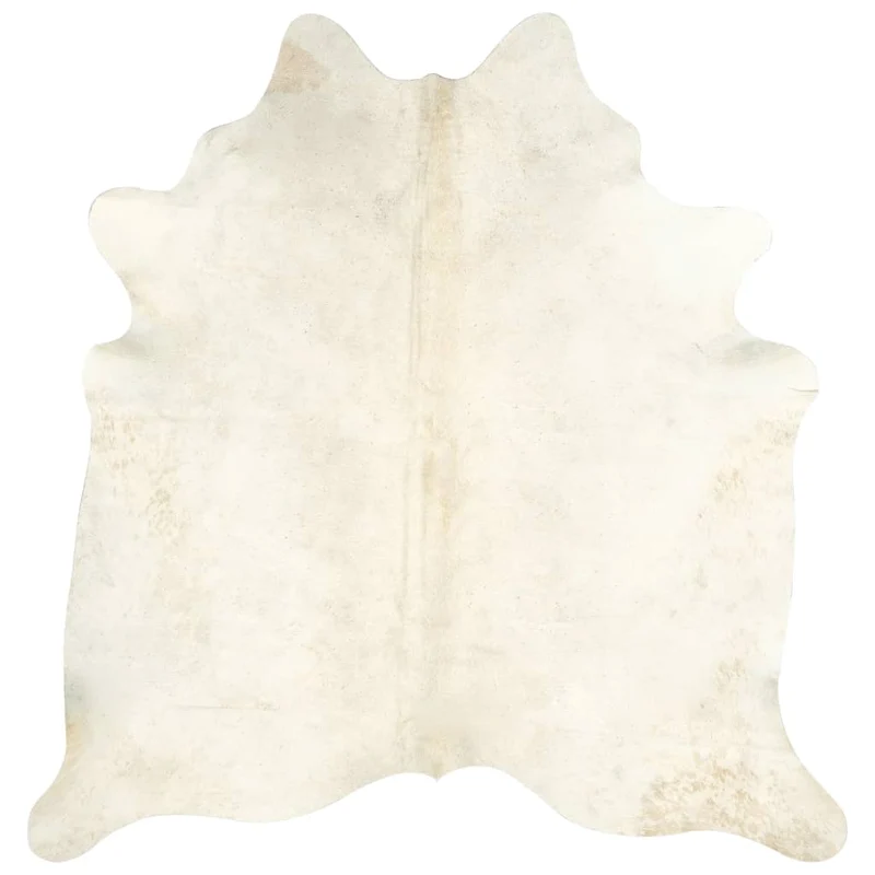 Tapis en peau de vache véritable 150 x 170 cm Beige DEC024018
