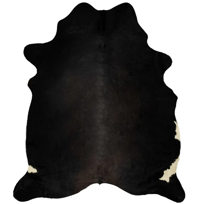 Tapis en peau de vache véritable Noir 150 x 170 cm DEC024014