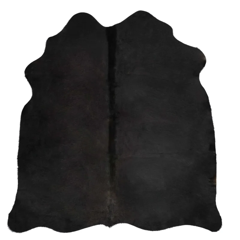 Tapis en peau de vache véritable Noir 150 x 170 cm DEC024014