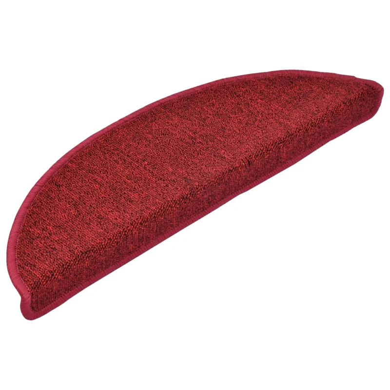 Tapis d'escalier 15 pièces Rouge bordeaux 56 x 17 x 3 cm DEC023549