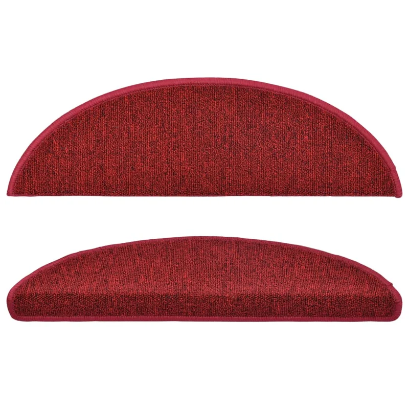 Tapis d'escalier 15 pièces Rouge bordeaux 56 x 17 x 3 cm DEC023549