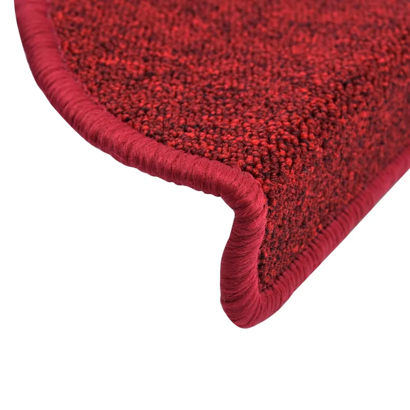 Tapis d'escalier 15 pièces Rouge bordeaux 56 x 17 x 3 cm DEC023549