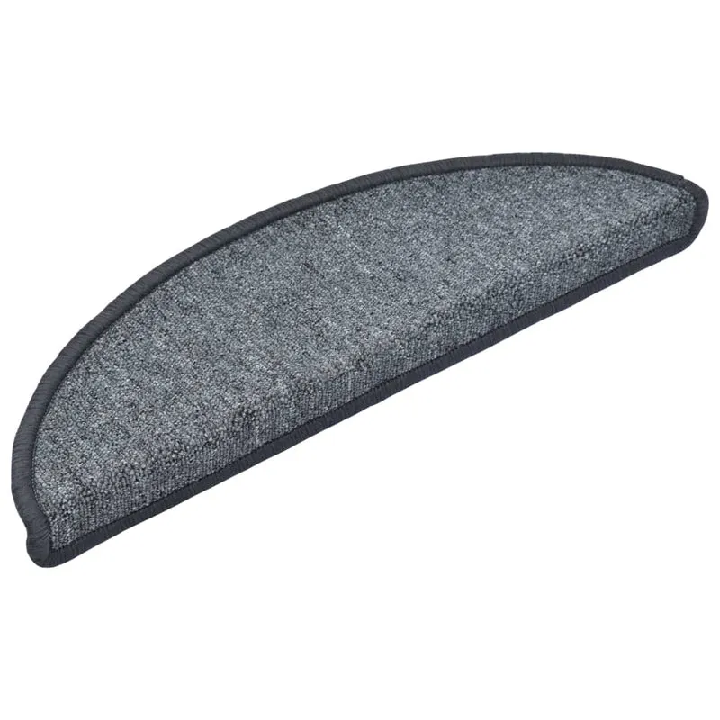 Tapis d'escalier 15 pièces Gris foncé 56x17x3 cm DEC023545