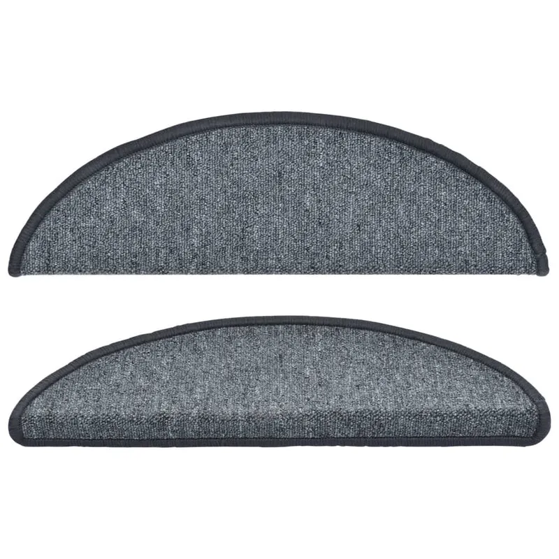 Tapis d'escalier 15 pièces Gris foncé 56x17x3 cm DEC023545
