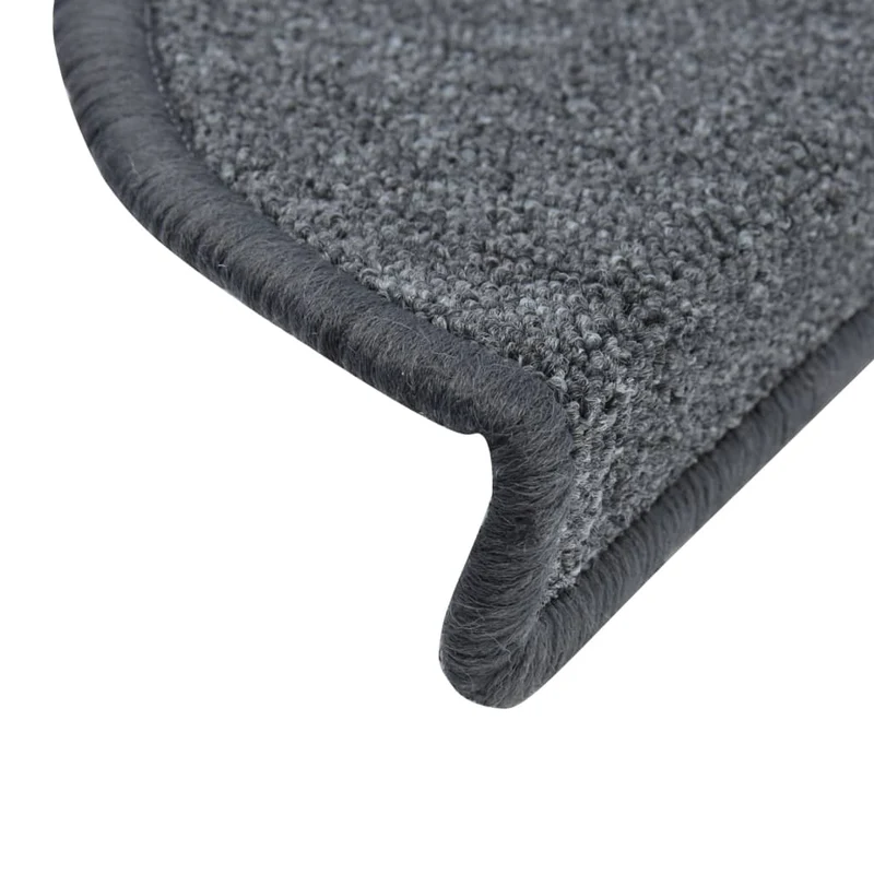Tapis d'escalier 15 pièces Gris foncé 56x17x3 cm DEC023545