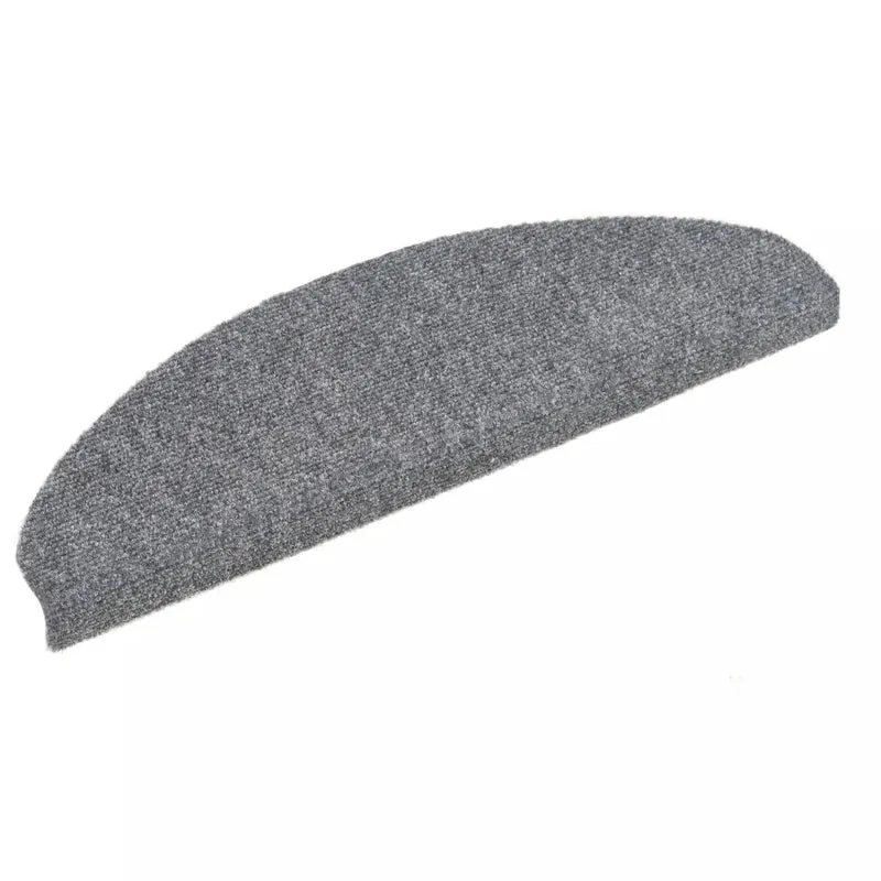 Tapis d'escalier auto-adhésif 15 pièces 65 x 21 x 4 cm Gris clair DEC023313