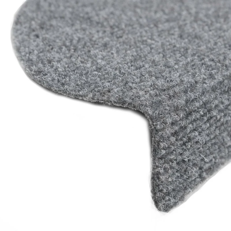 Tapis d'escalier auto-adhésif 15 pièces 65 x 21 x 4 cm Gris clair DEC023313
