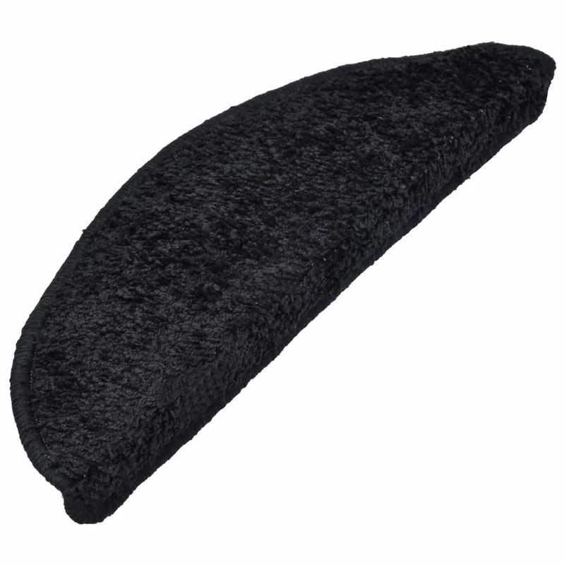 15 tapis d'escalier noir avec bandes adhésives 65 x 25 cm DEC023569