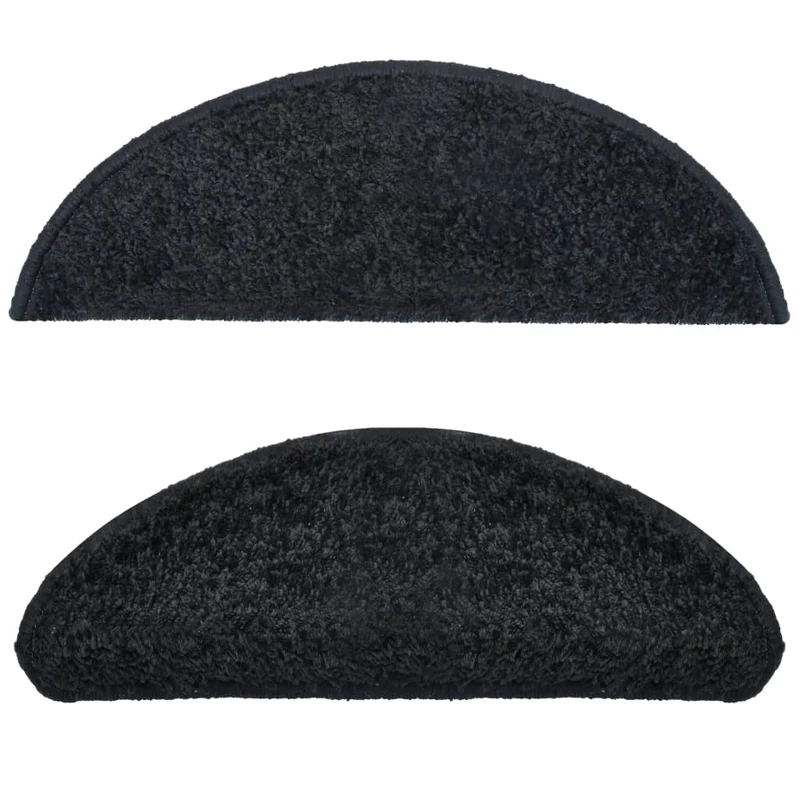 15 tapis d'escalier noir avec bandes adhésives 65 x 25 cm DEC023569
