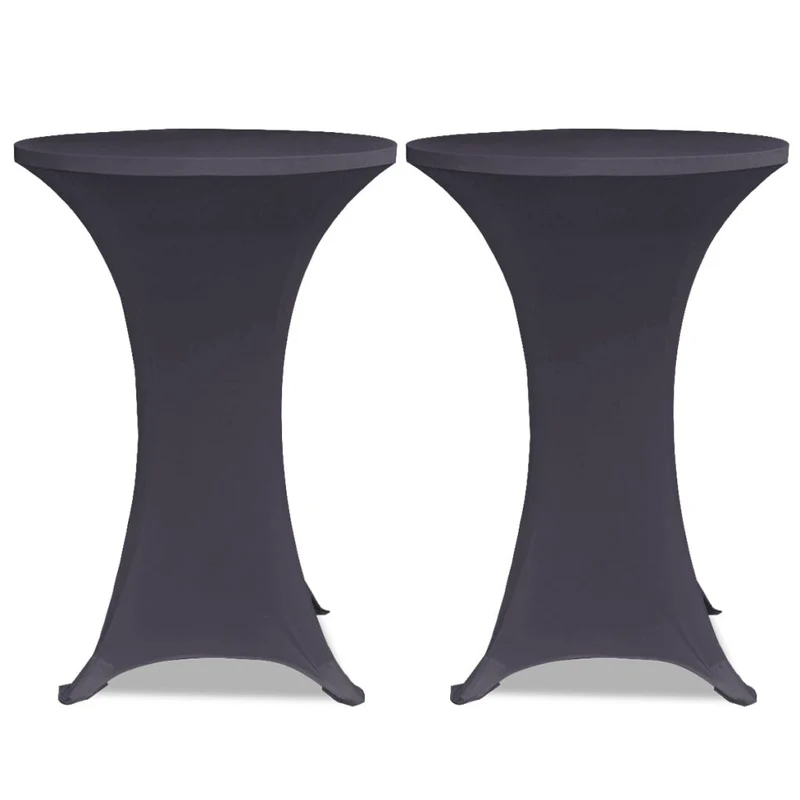Housse de table extensible 80 cm 2 pcs Anthracite DEC022379