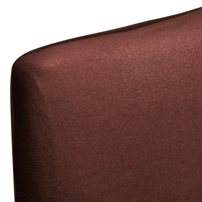 Housse de chaise droite extensible 6 pcs marron DEC022372