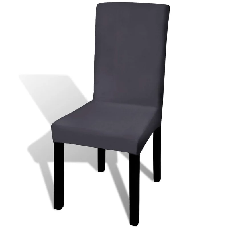 Housse de chaise droite extensible 6 pcs anthracite DEC022371