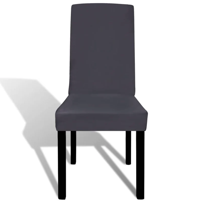 Housse de chaise droite extensible 6 pcs anthracite DEC022371