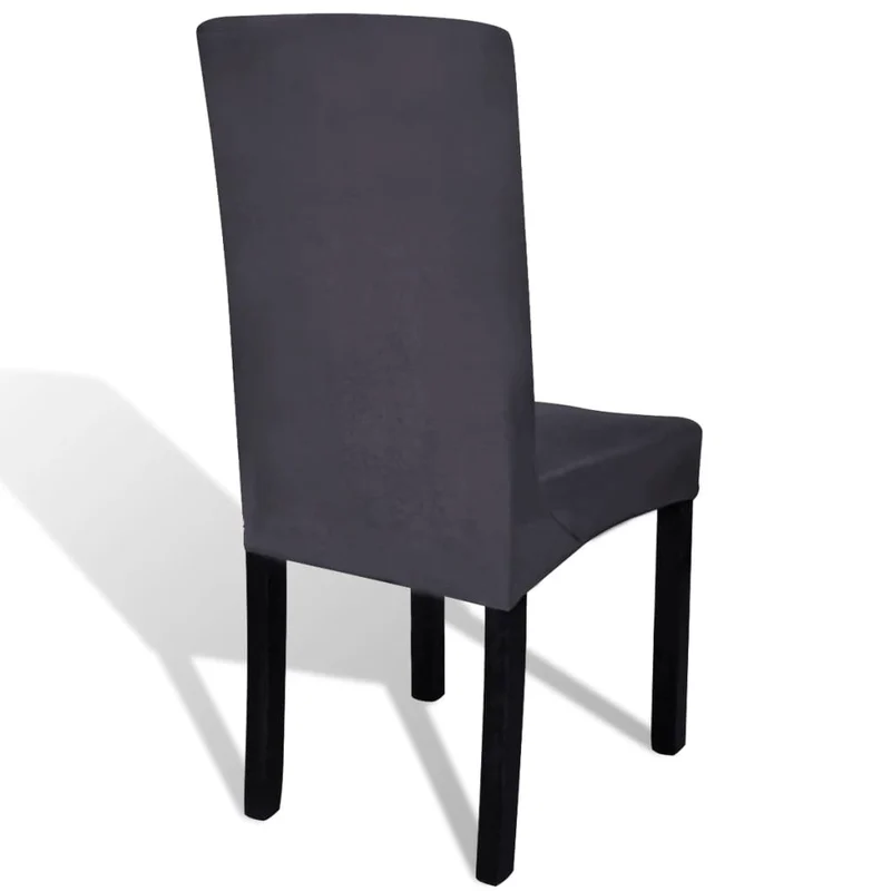 Housse de chaise droite extensible 6 pcs anthracite DEC022371