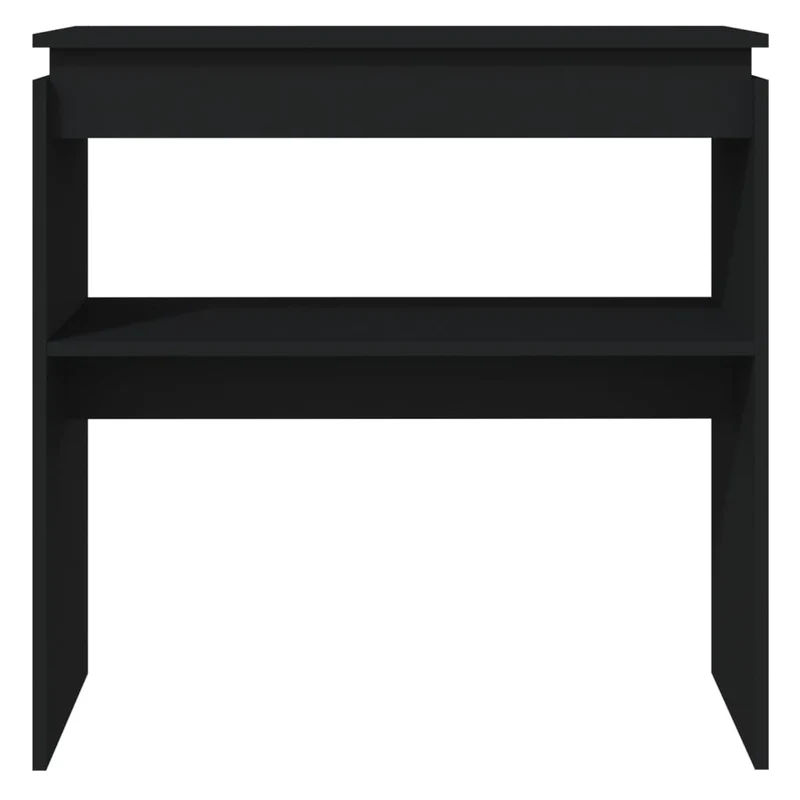 Table console d'entrée fonctionnel et stylé avec étagère 80 x 30 x 80 cm aggloméré noir DEC032166