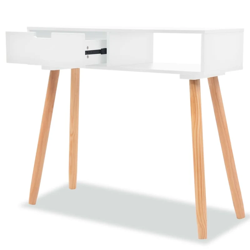 Table console d'entrée fonctionnel et stylé avec tiroirs 80 x 30 x 72 cm MDF blanc DEC031736