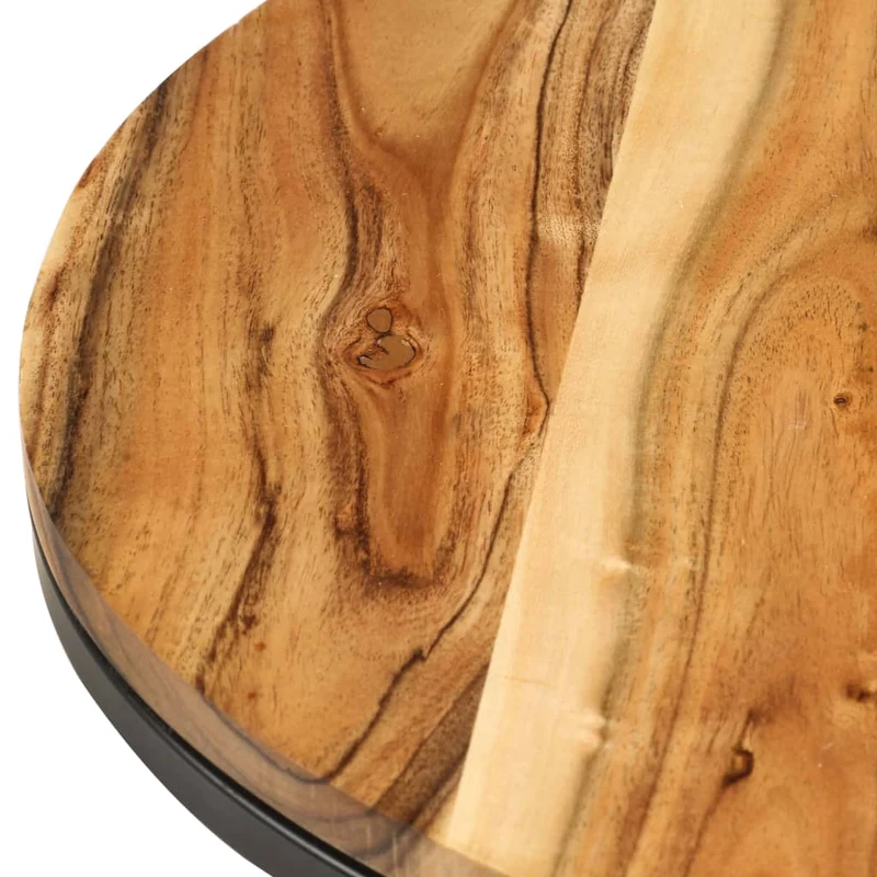 Ensemble de deux tables basse tables d'appoint gigognes en bois d'acacia et fer DEC031318