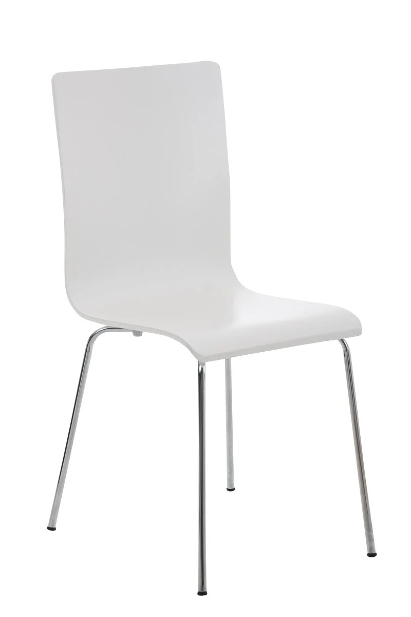 Lot de 2 chaises de cuisine en bois blanc et métal CDS10062