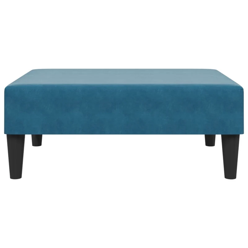 Repose-pieds tabouret 77 x 55 x 31 cm velours bleu contreplaqué et plastique DEC030089